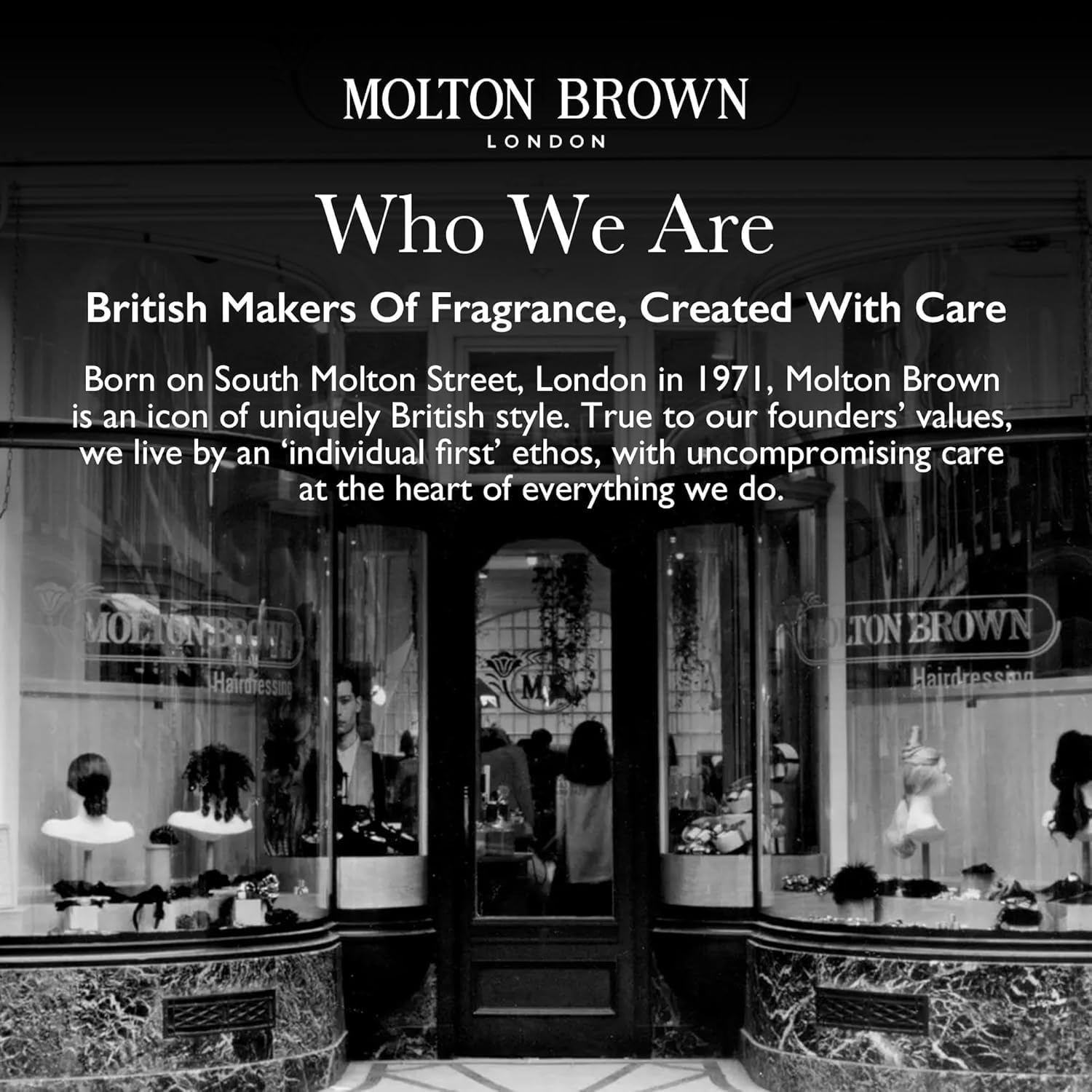Molton Brown bottle on shower shelf in lifestyle setting evoking uplifting daily ritual