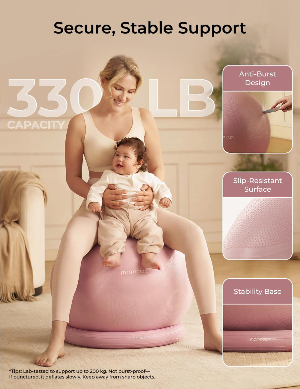 Momcozy BirthEase product label showing stage-based course feature