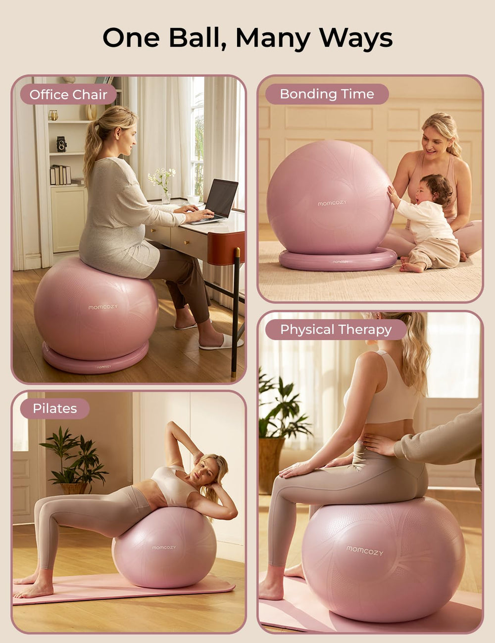 Momcozy BirthEase in bedroom lifestyle scene promoting home practice