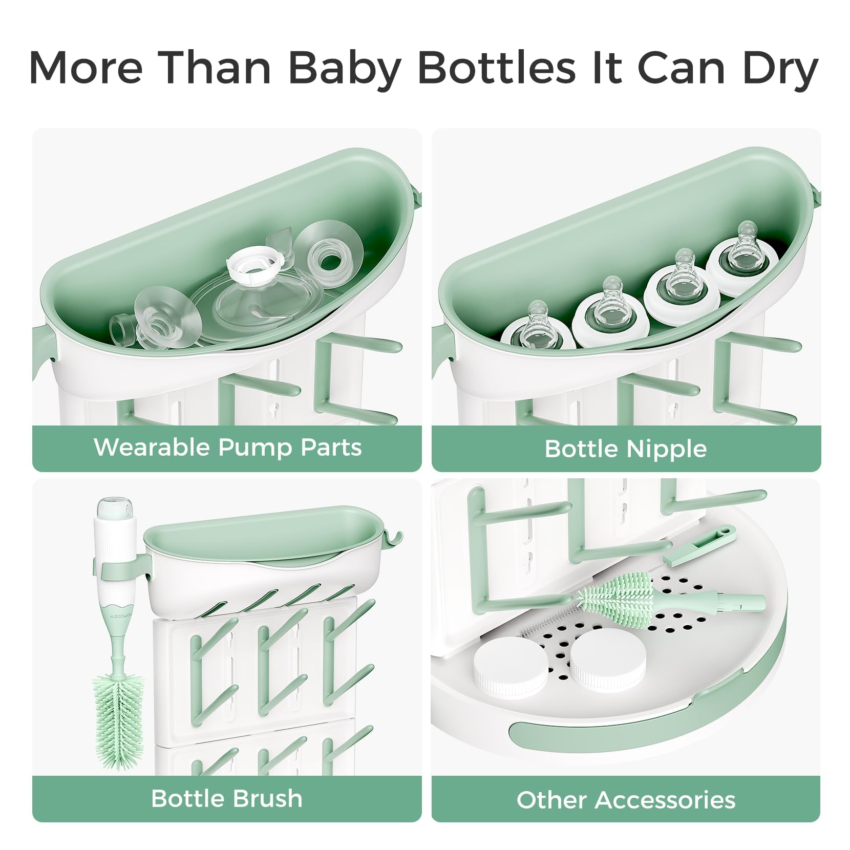 Momcozy disassembled flat pieces for easy cleaning and travel