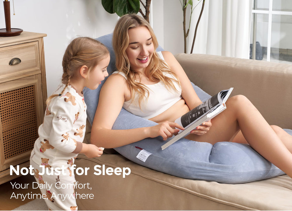 Momcozy pillow removable cover zipper detail enabling easy machine washing