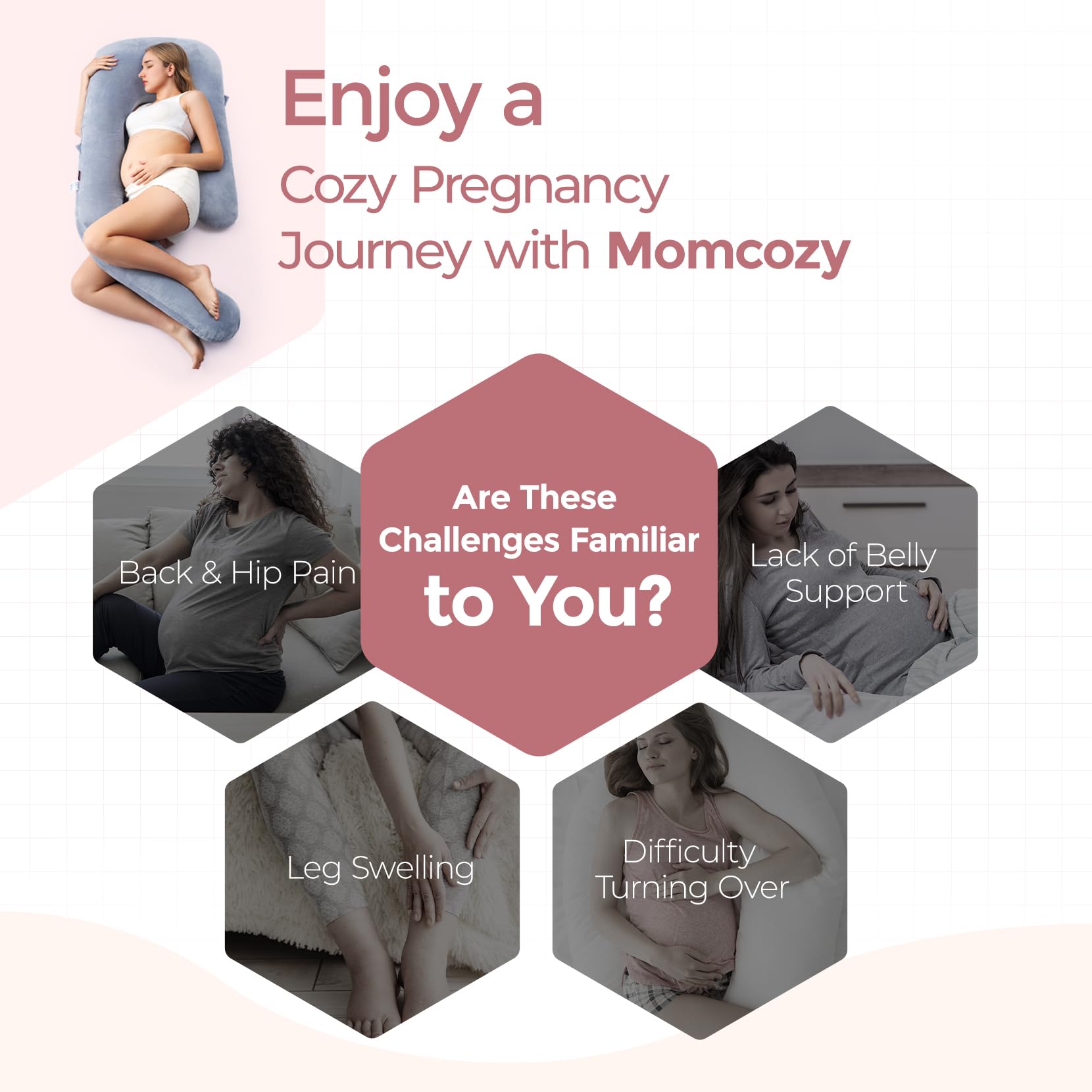 Momcozy pillow in nursery lifestyle scene suggesting versatile everyday use