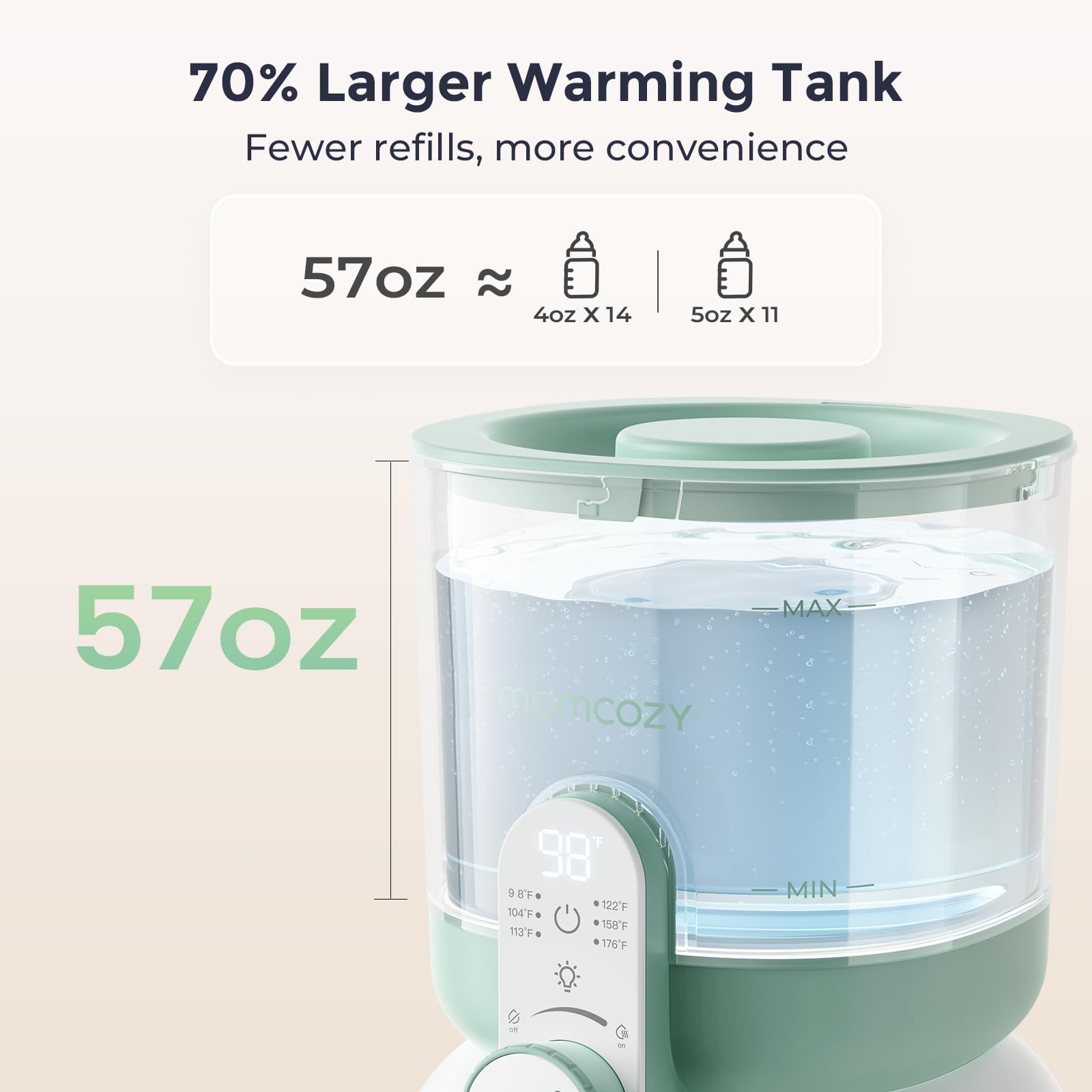 Momcozy flow control knob close-up for precise, leak-proof pouring