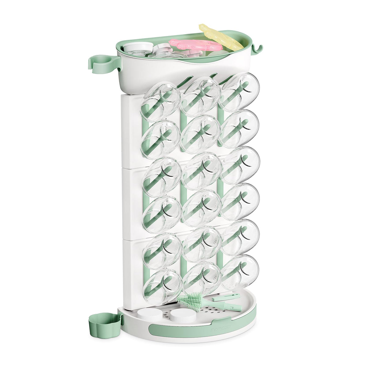 Momcozy front view assembled rack showing vertical layout and compact footprint