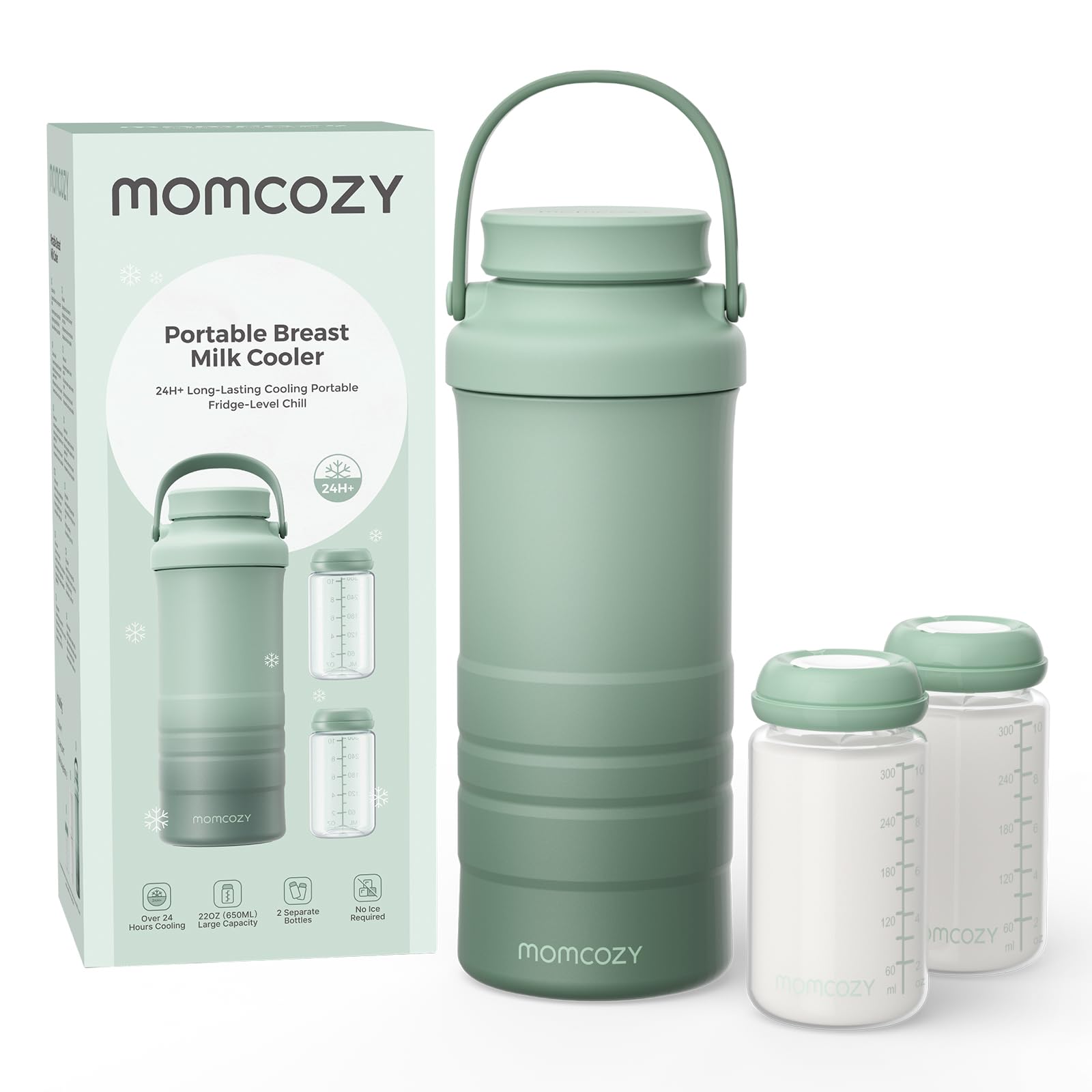 Momcozy front view of cooler showing compact design and portability benefit