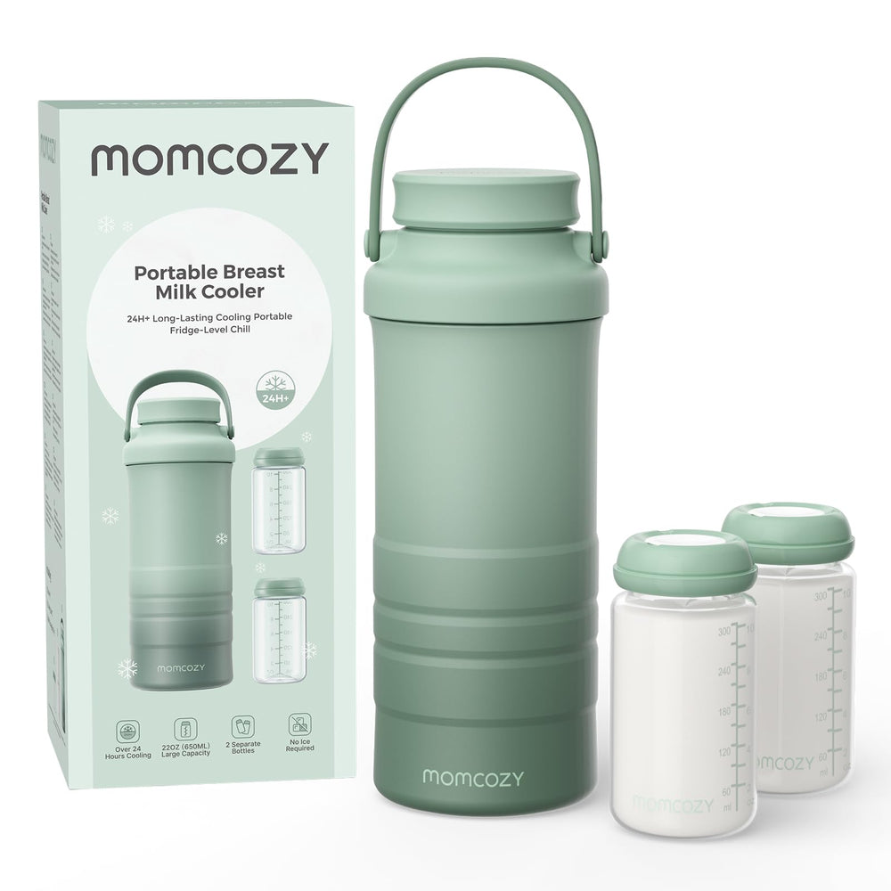 Momcozy front view of cooler showing compact design and portability benefit