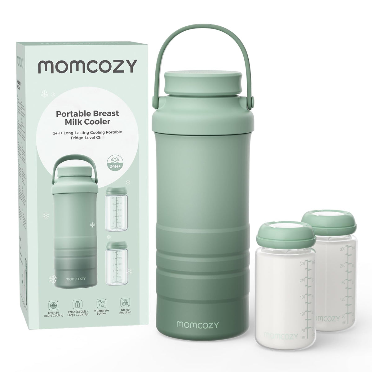 Momcozy front view of cooler showing compact design and portability benefit
