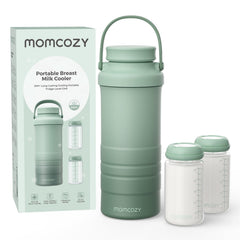 Momcozy front view of cooler showing compact design and portability benefit