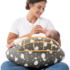 Momcozy front view of pillow showing full feeding support and comfort