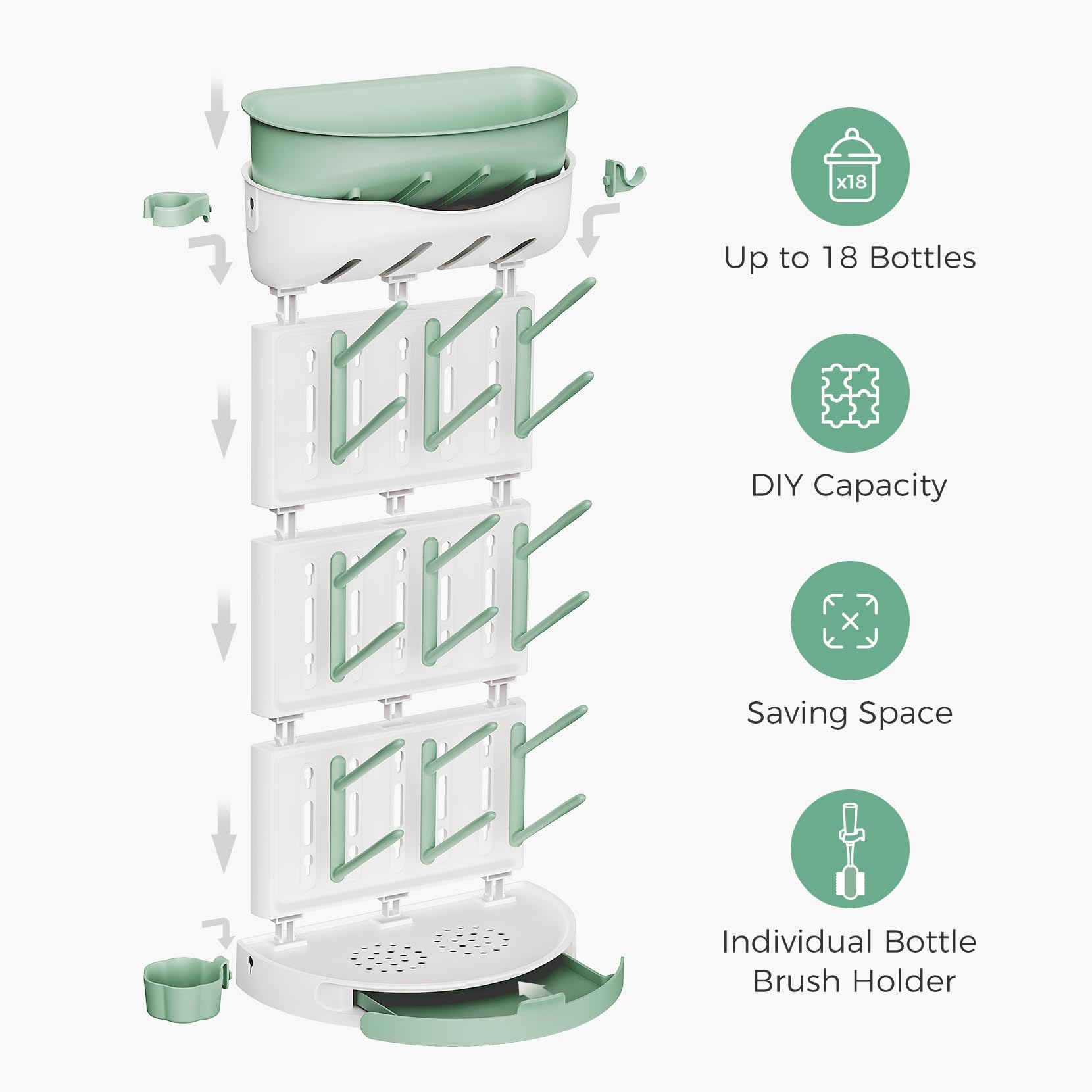 Momcozy on a countertop in a kitchen showing organized feeding station