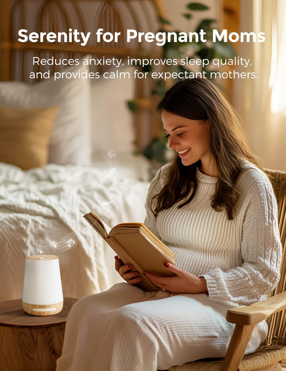 Momcozy LED night light active in seven colors, gentle illumination benefit