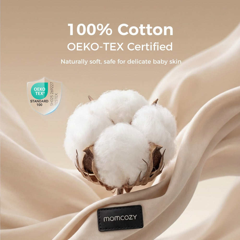 Momcozy padded leg opening detail ensuring comfortable hip support for baby