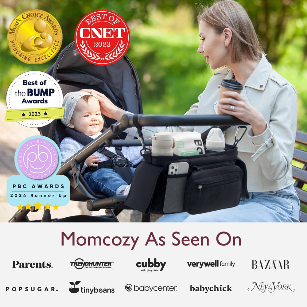 Momcozy size comparison with sippy cup showing large capacity and practical scale