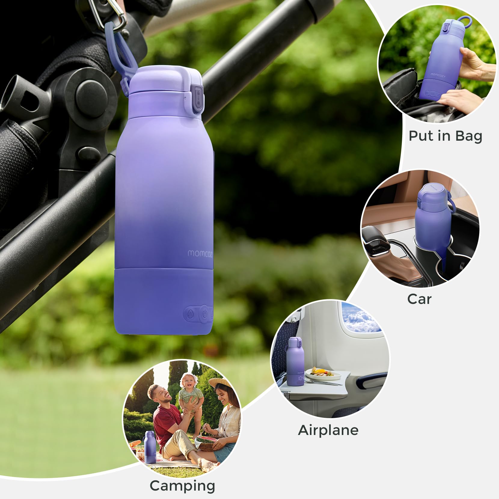 Momcozy next to common items showing 17oz capacity and scale advantage
