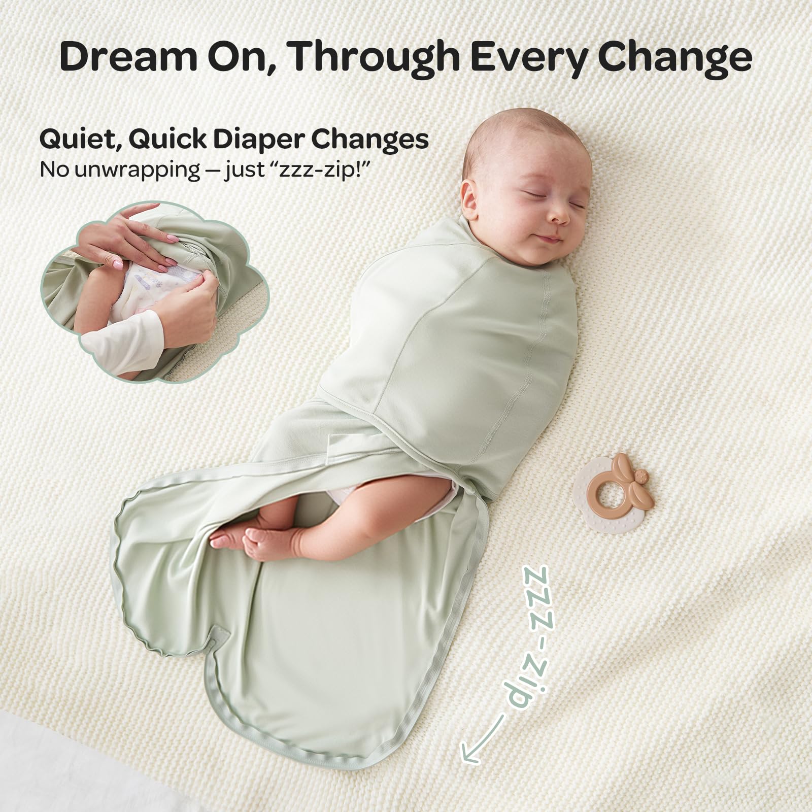 Momcozy wide bottom view illustrating hip-friendly room for natural leg movement