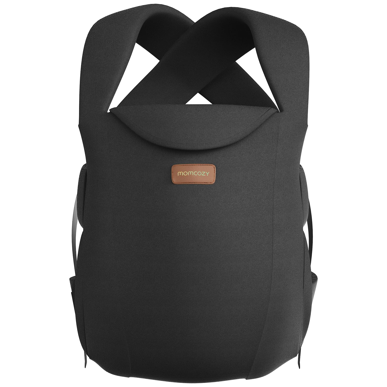 Momcozy front view showing carrier fit and easy access benefit