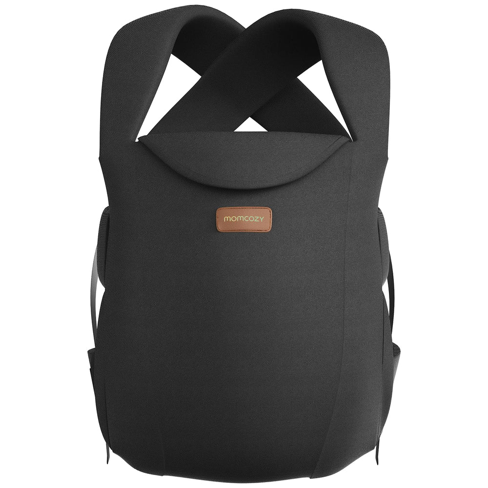 Momcozy front view showing carrier fit and easy access benefit