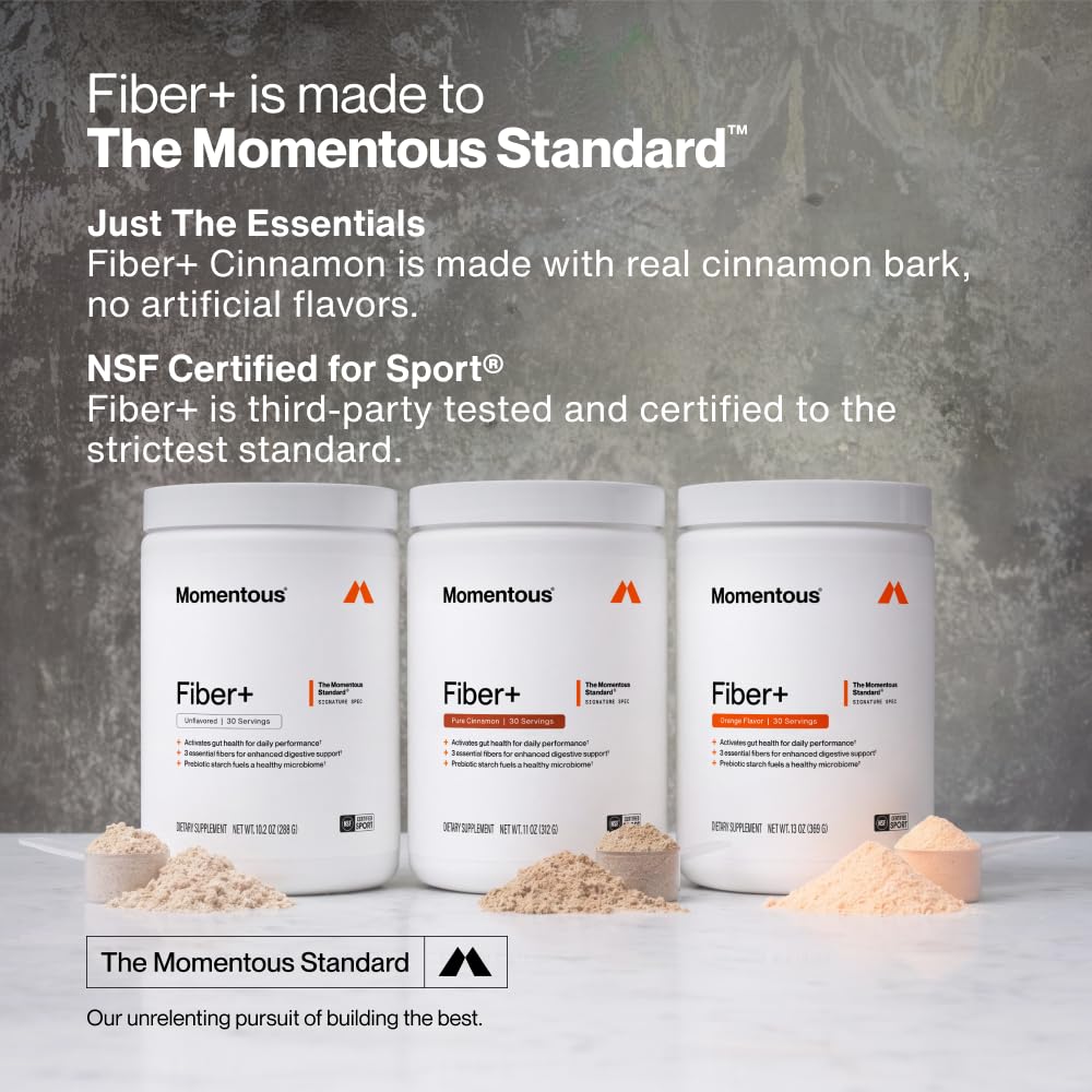 Momentous Fiber+ next to a common object showing canister scale and portability benefit