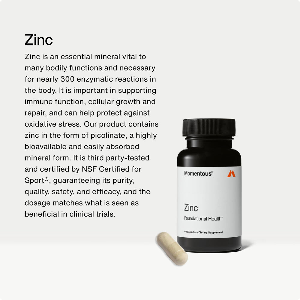 Momentous bottle open with capsules visible for easy daily dosing benefit