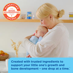Mommy's Bliss single drop on spoon illustrating easy mixing into feedings