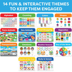 Momo & Nashi open spread with alphabet activity that promotes letter recognition
