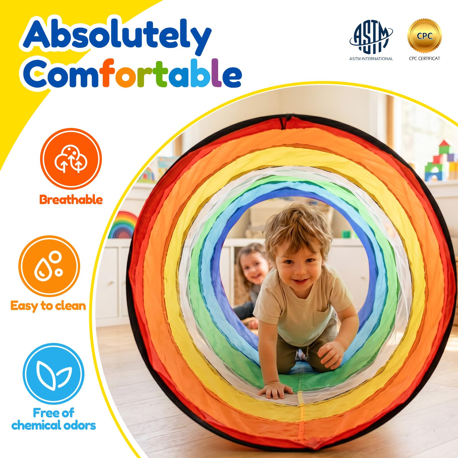 Moncoland breathable mesh panel close-up improving airflow and easy adult supervision