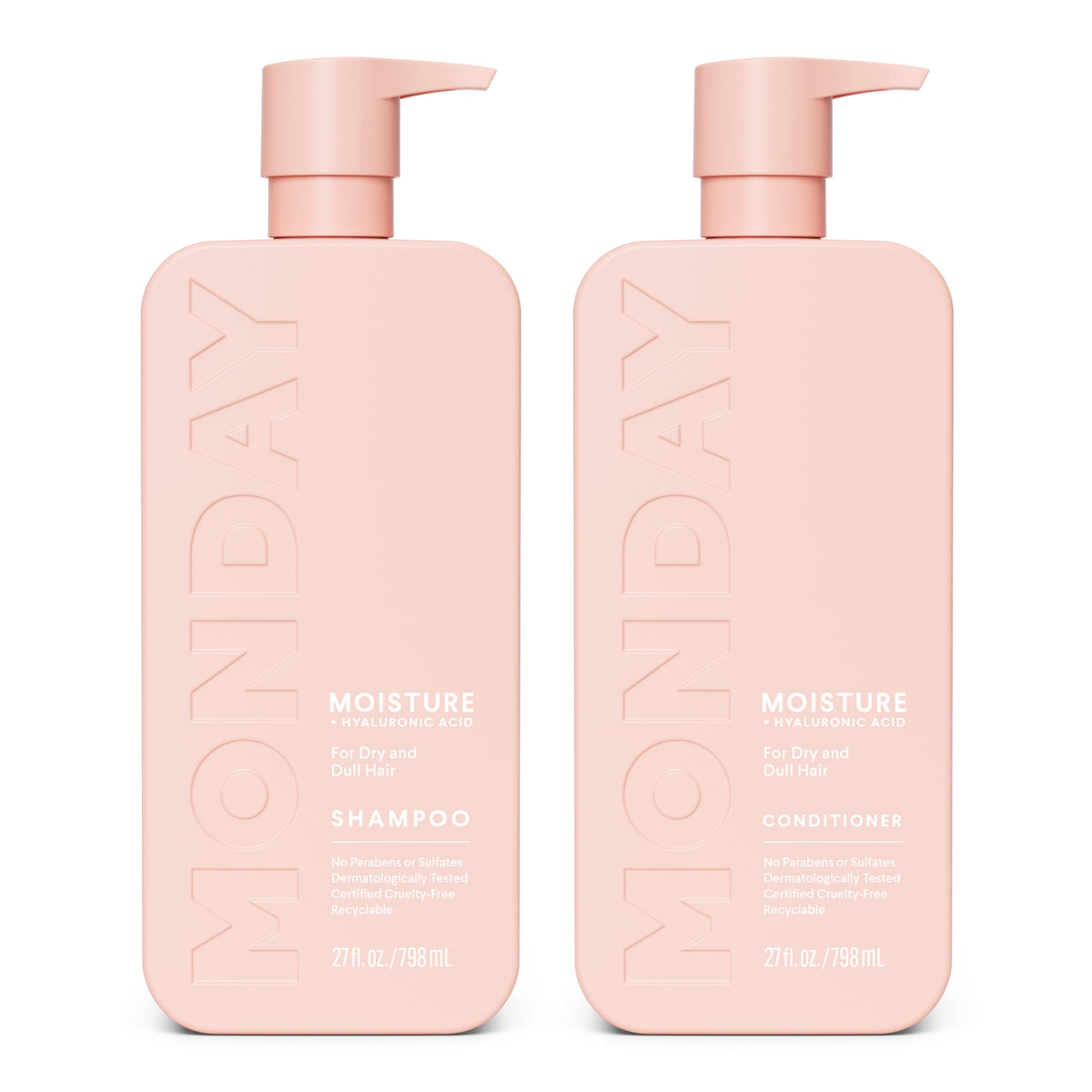 MONDAY HAIRCARE front packaging showing set for hydrated hair benefits