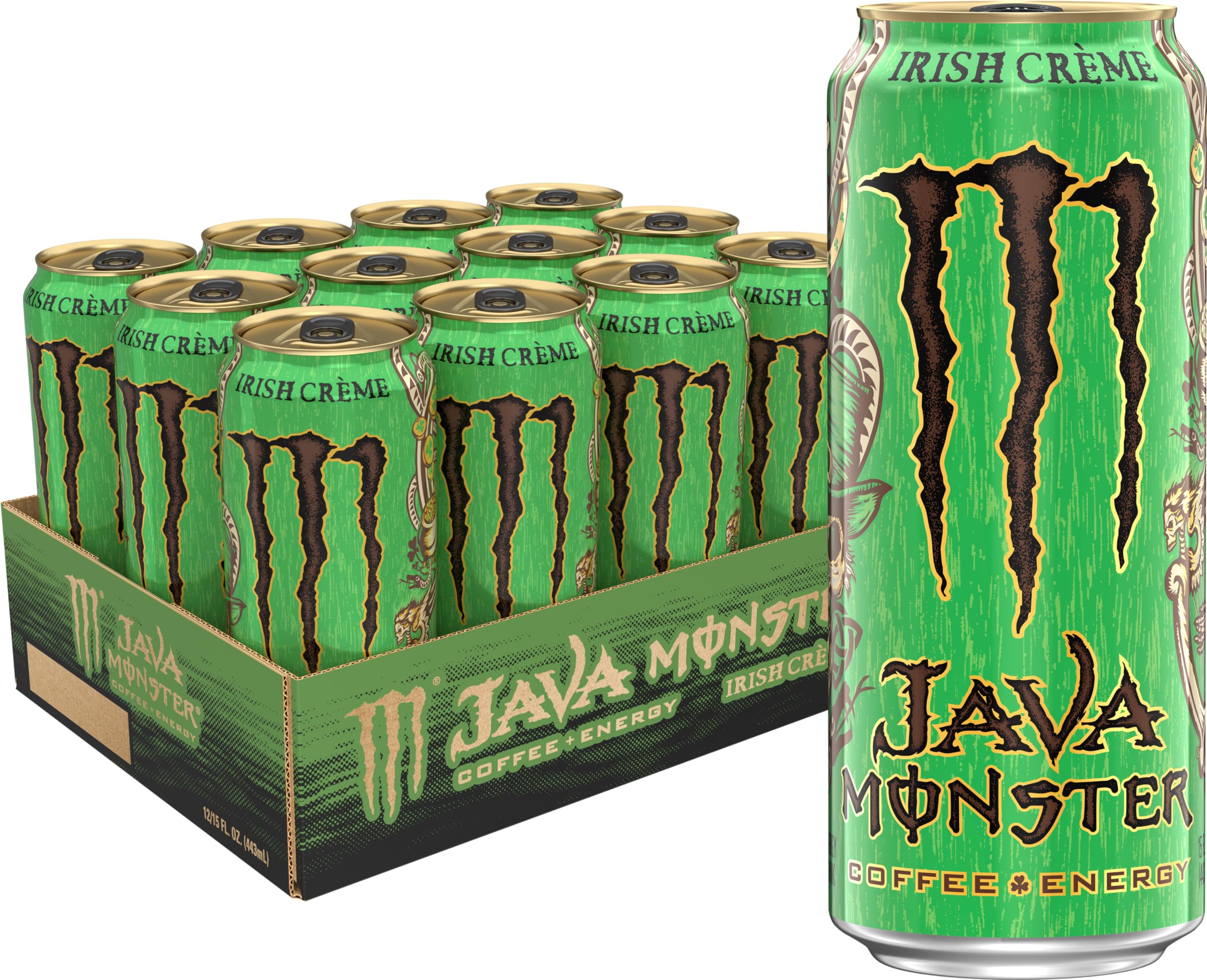 Monster Java Monster Irish Crème front can showing label and creaminess benefit