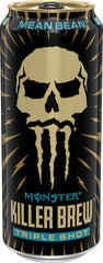 Hand holding Monster Mean Bean can to show size and portability benefits