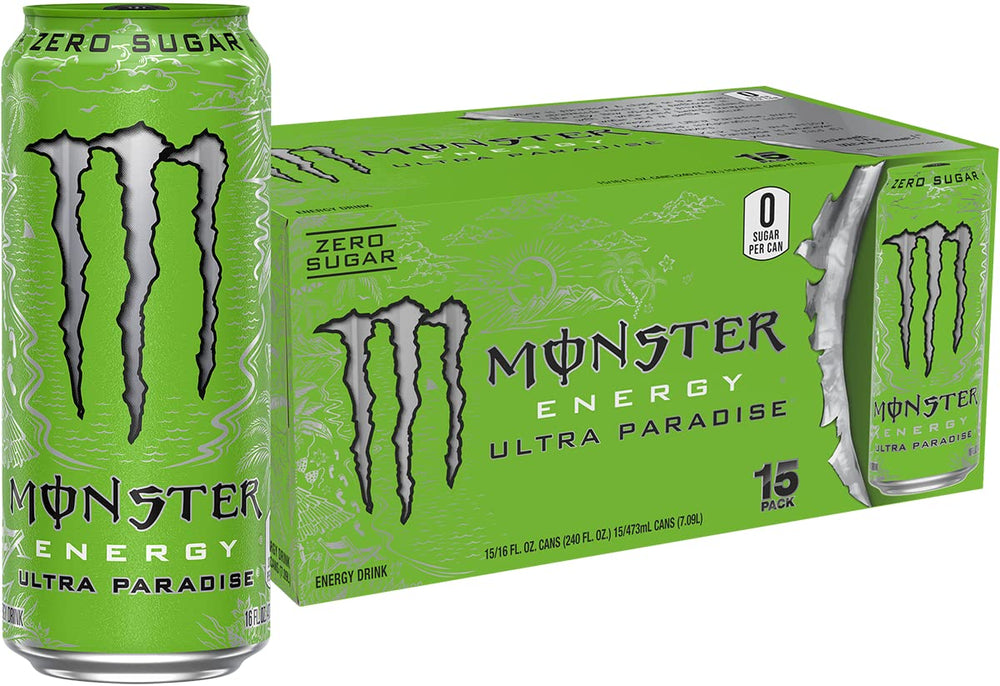 Monster Ultra Paradise front can showing island-inspired label and refreshment benefit