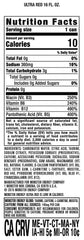 Monster Ultra Red label closeup highlighting ingredients and calorie info benefit