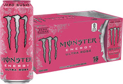 Monster Ultra Rosa front can showing label and branding, highlights crisp taste