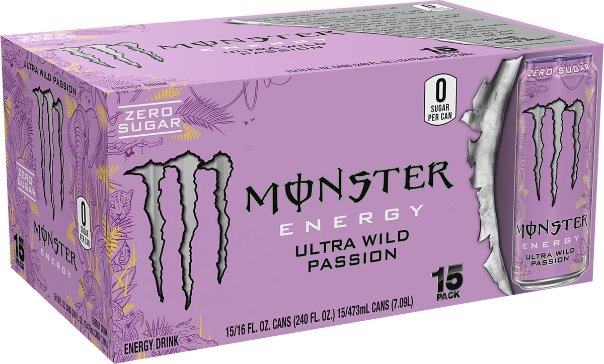 Monster Ultra Wild Passion close-up of can texture highlighting grip and design