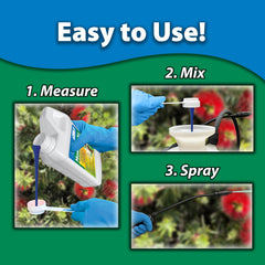 Monterey spray being applied to leaves providing targeted larval control benefit