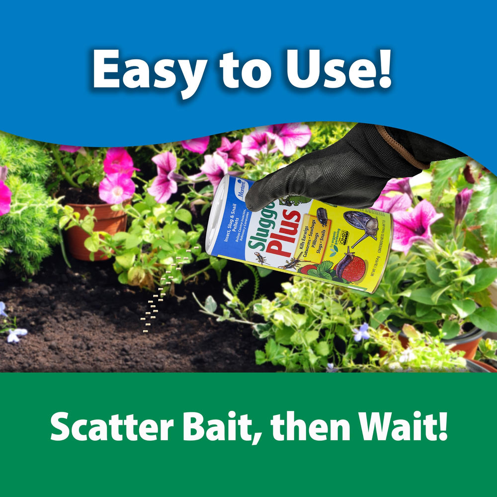 Monterey granules scattered around vegetable bed protecting plants from pests