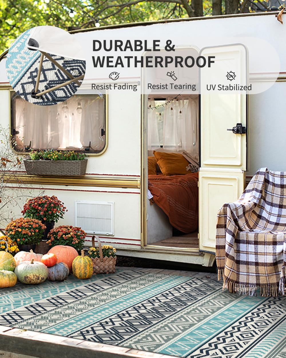 MontVoo reversible rug side B showing alternative design and versatile decor option