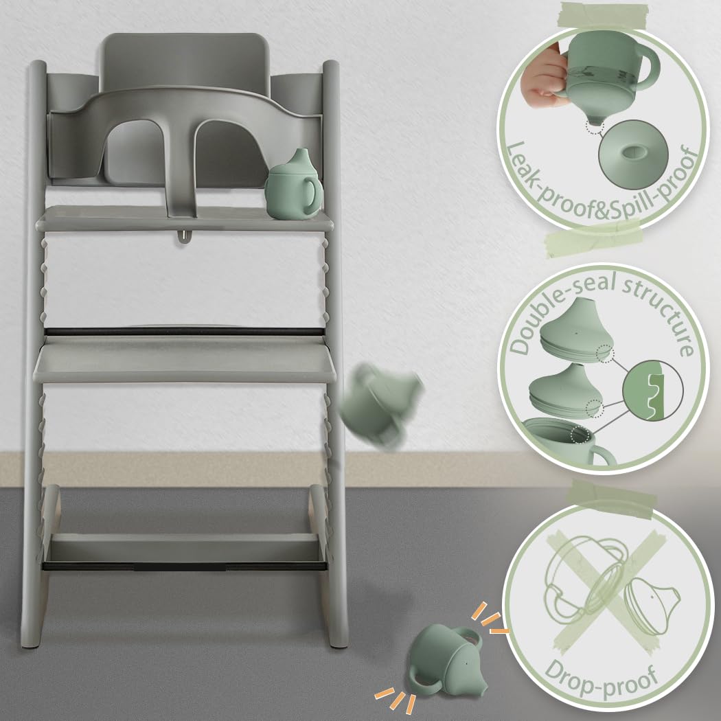 Moonkie cup used by infant outdoors illustrating portable, on-the-go use