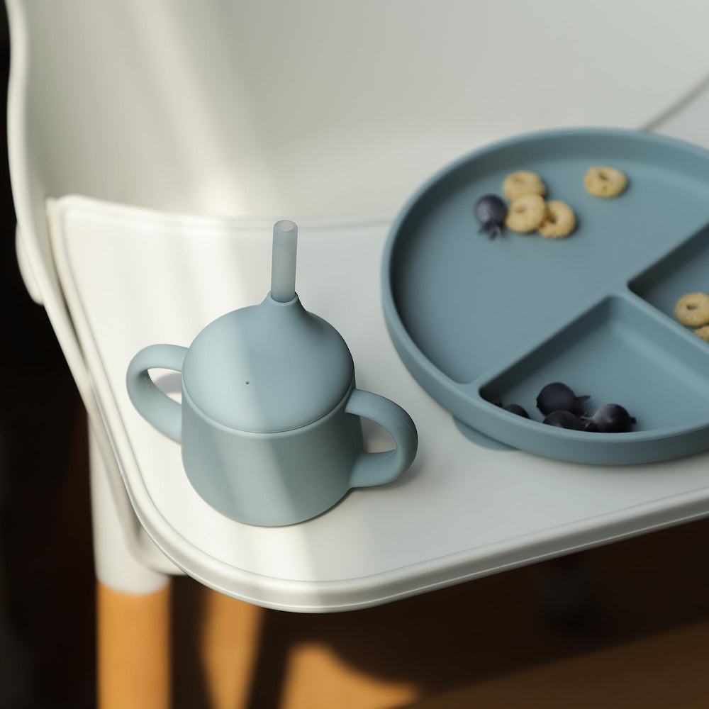 Moonkie tilted cup with no leaks to show dependable spill protection