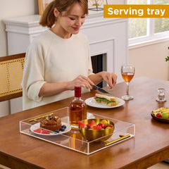 Moonlit Pond tray in use serving coffee and snacks showing stability and hosting convenience benefit