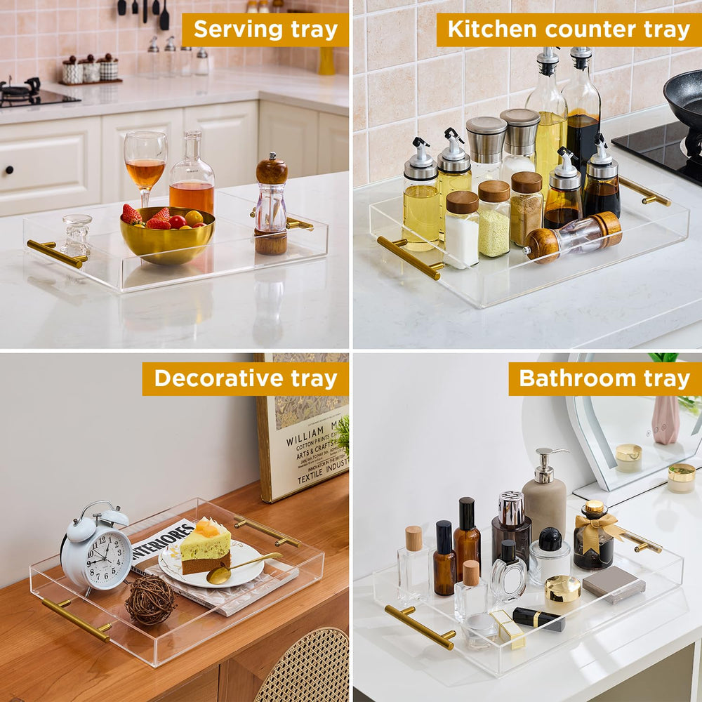 Moonlit Pond tray on vanity with makeup displaying tidy storage and visual clarity benefit