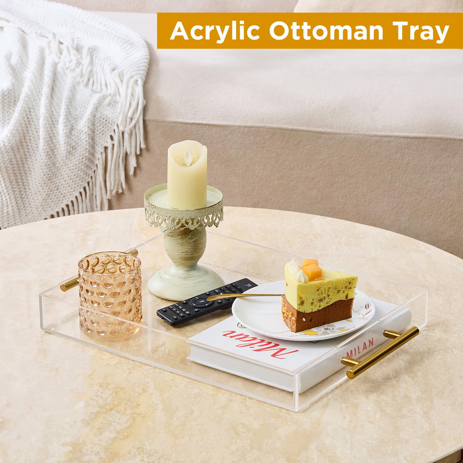 Moonlit Pond tray styled on living room table showcasing decor-friendly look and display benefit