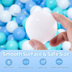 MoonxHome balls floating in a kiddie pool offering fun water play and quick drying