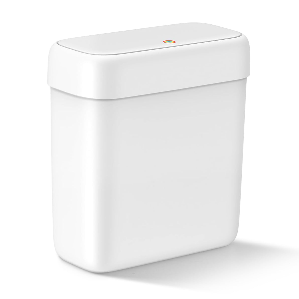 MOPALL front view of slim trash can showing compact footprint and neat appearance
