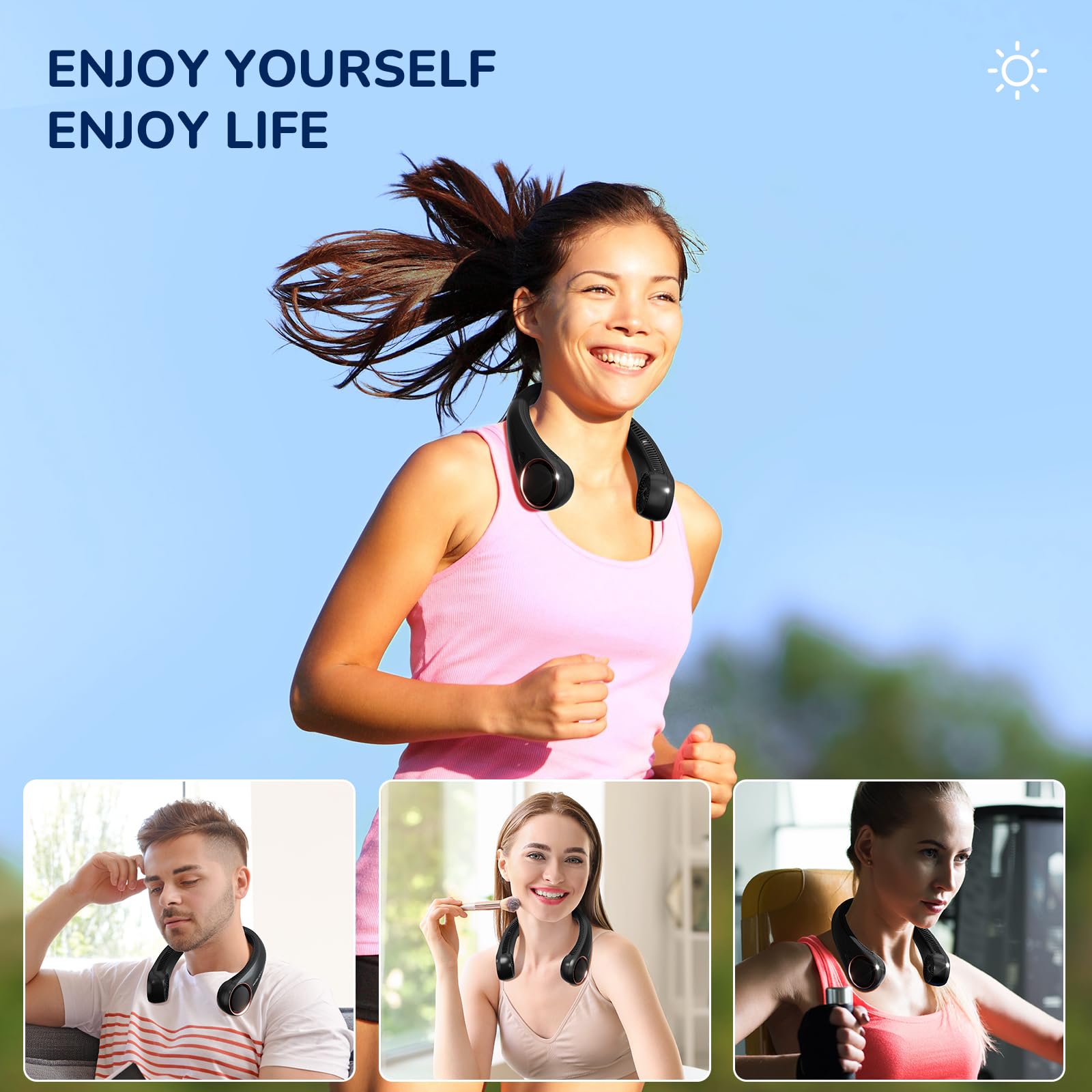 Morelax lifestyle scene walking hands-free and staying comfortably cool