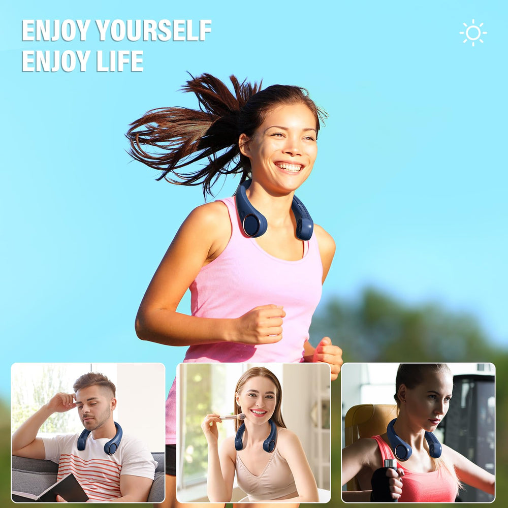 Morelax neck fan packaging with accessories portraying gift-ready presentation