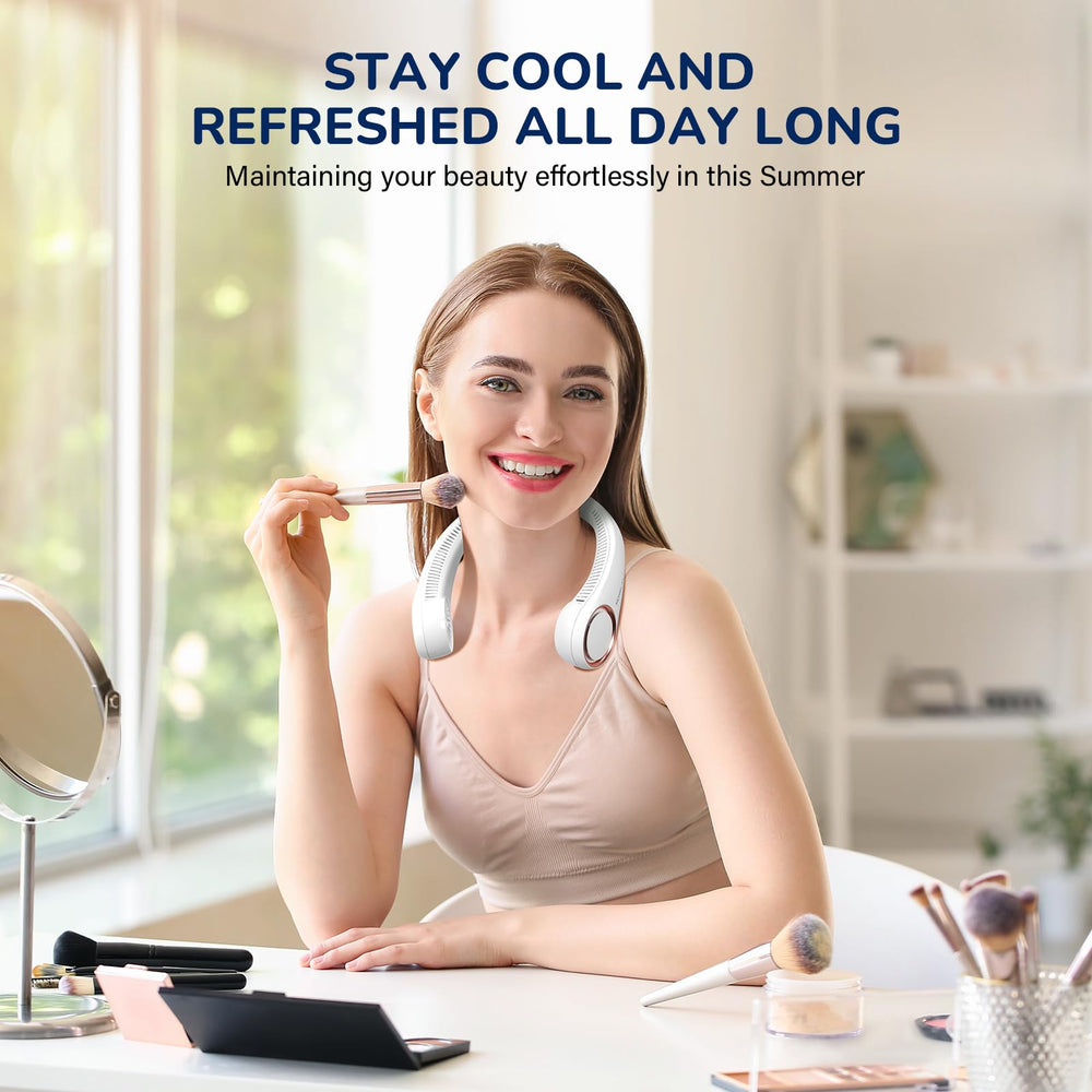 Morelax worn by person outdoors demonstrating portable cooling during activities