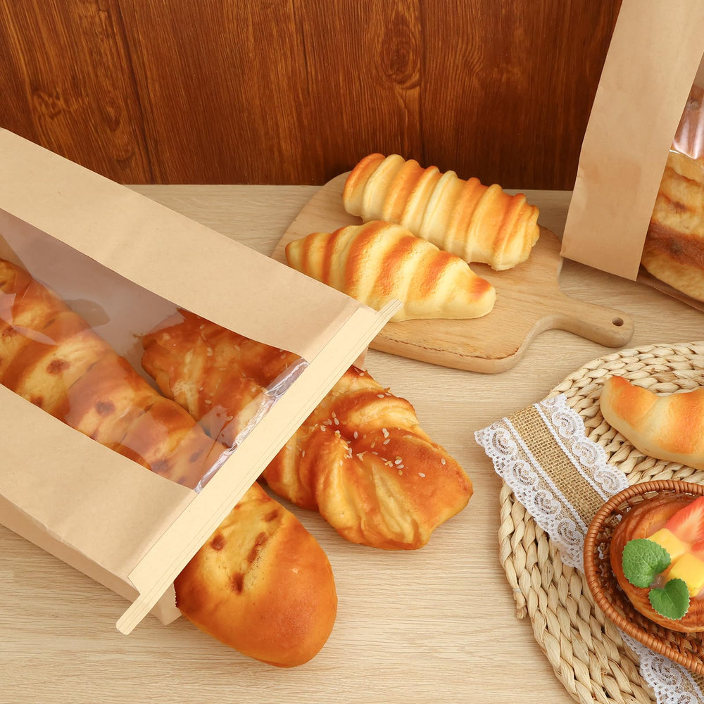Moretoes stacked bags in a bakery setting conveying bulk supply convenience