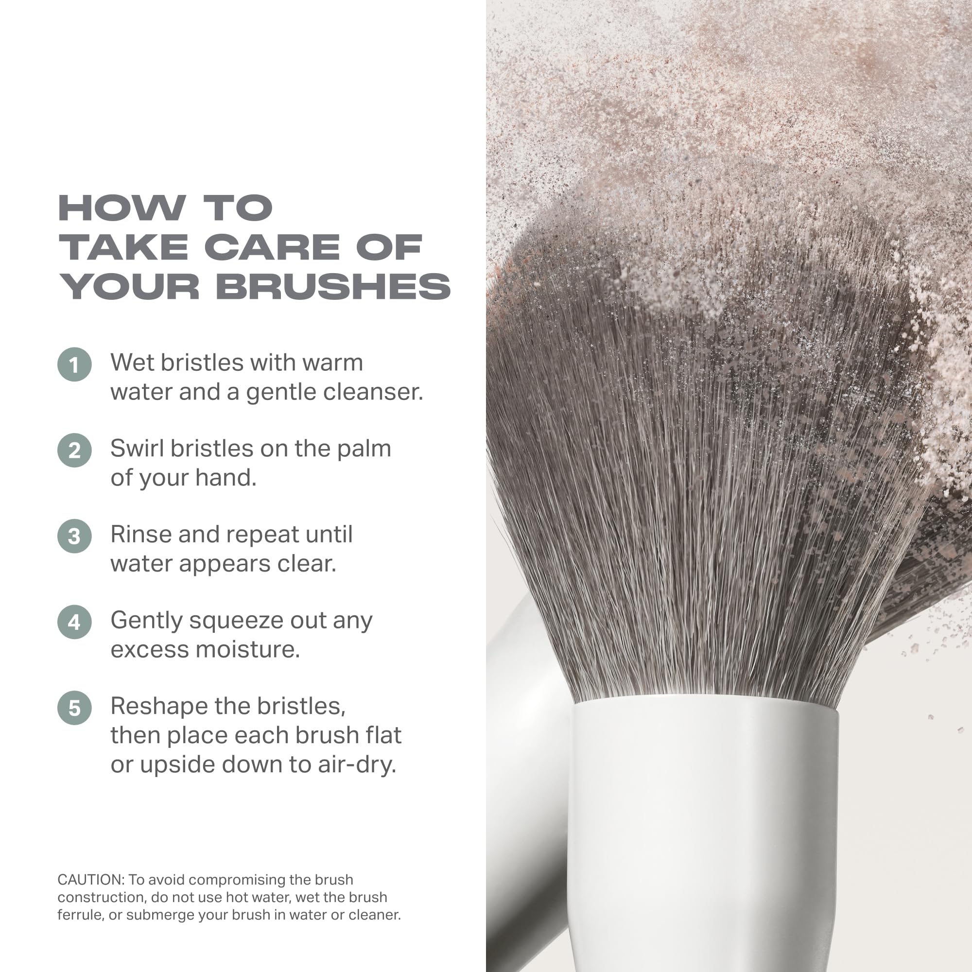 MORPHE brushes in use applying foundation for streak-free finish