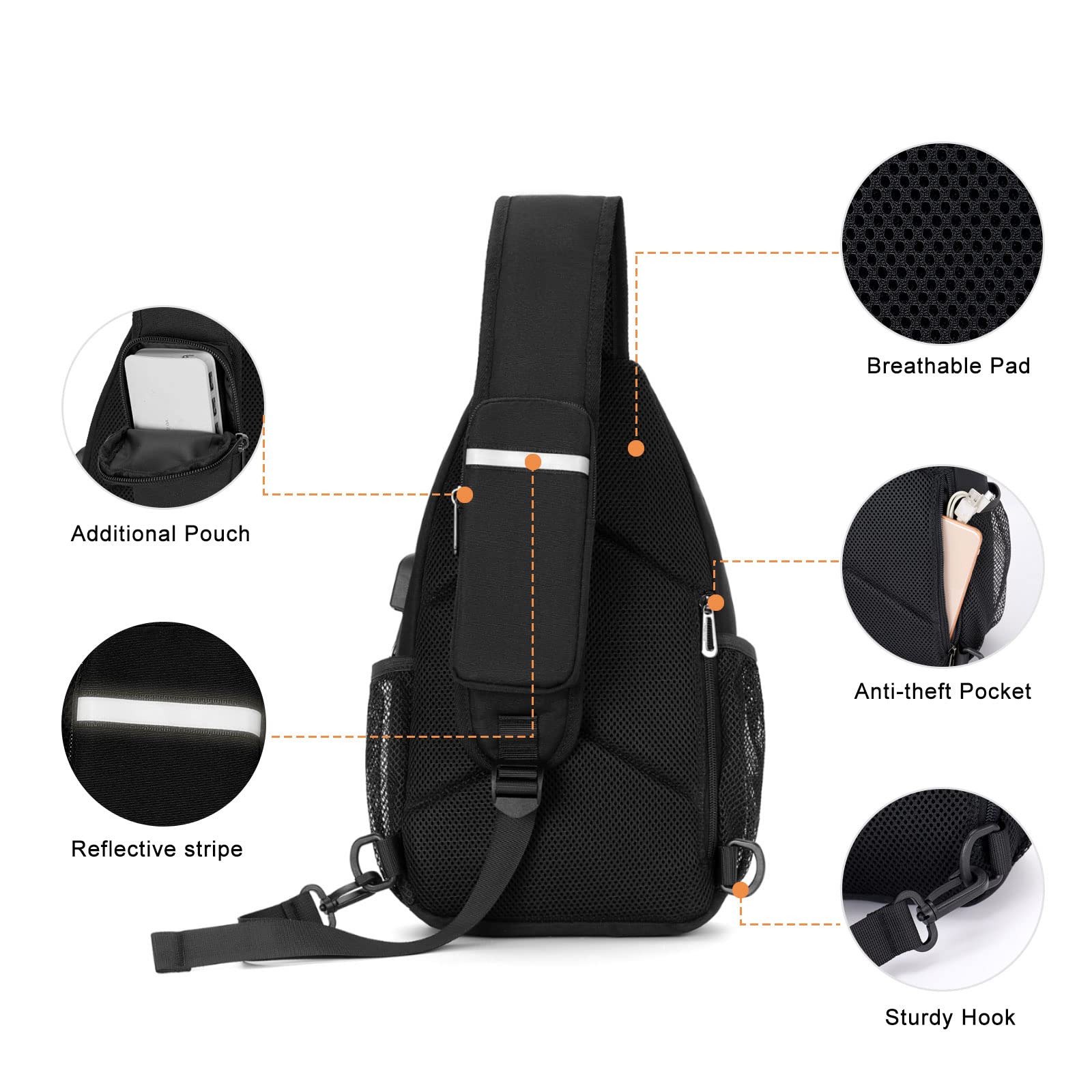 MOSISO back anti-theft pocket protecting wallet and valuables during travel