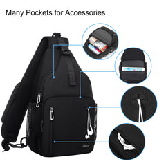 MOSISO close-up of shoulder strap phone pouch for instant phone access